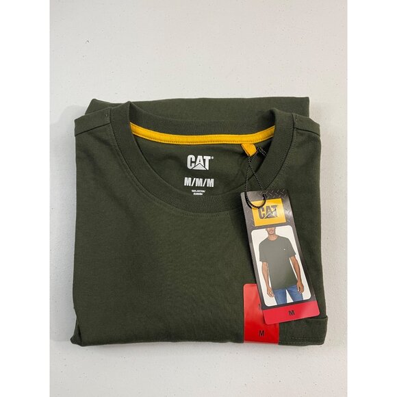 Caterpillar NWT Mens Green Short Sleeve Crew Neck Pocket T-Shirt, M, New - Picture 12 of 12